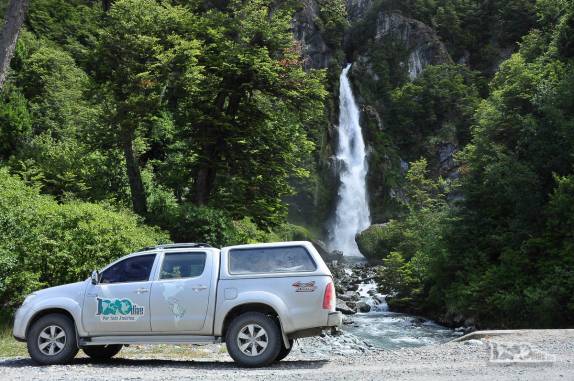 Uma das cachoeiras mais belas do Valle Los Exploradores, perto da Carretera Austral, região de Puerto Rio Tranquilo, no sul do Chile